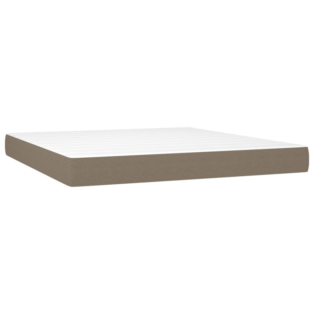 Produktbild för Ramsäng med madrass taupe 160x200 cm tyg