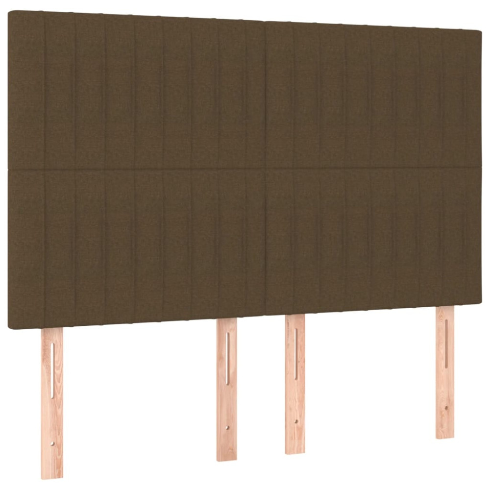 Produktbild för Ramsäng med madrass mörkbrun 140x200 cm tyg