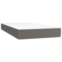 Produktbild för Ramsäng med madrass grå 200x200 cm konstläder