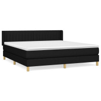 Produktbild för Ramsäng med madrass svart 160x200 cm tyg