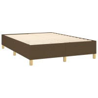 Produktbild för Ramsäng med madrass mörkbrun 140x200 cm tyg