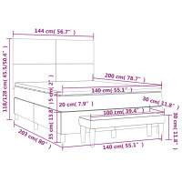 Produktbild för Ramsäng med madrass mörkbrun 140x200 cm tyg