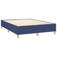 Produktbild för Ramsäng med madrass blå 140x200 cm tyg