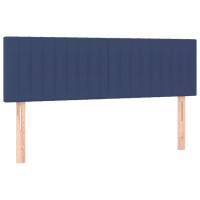 Produktbild för Ramsäng med madrass blå 140x200 cm tyg