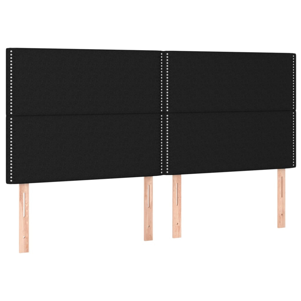 Produktbild för Ramsäng med madrass svart 180x200 cm tyg