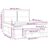 Produktbild för Ramsäng med madrass svart 180x200 cm tyg