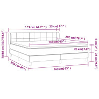 Produktbild för Ramsäng med madrass svart 160x200 cm tyg