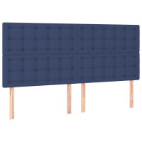 Produktbild för Ramsäng med madrass blå 160x200 cm tyg