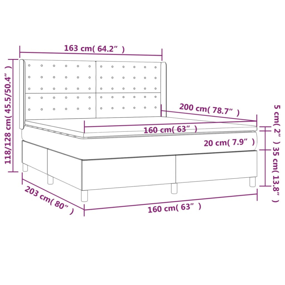 Produktbild för Ramsäng med madrass blå 160x200 cm tyg