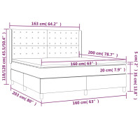 Produktbild för Ramsäng med madrass blå 160x200 cm tyg