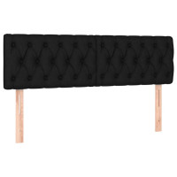Produktbild för Ramsäng med madrass svart 140x200 cm tyg