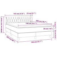 Produktbild för Ramsäng med madrass svart 140x200 cm tyg