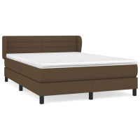 Produktbild för Ramsäng med madrass mörkbrun 140x200 cm tyg