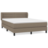 Produktbild för Ramsäng med madrass taupe 140x200 cm tyg