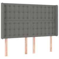 Produktbild för Ramsäng med madrass mörkgrå 140x200 cm tyg