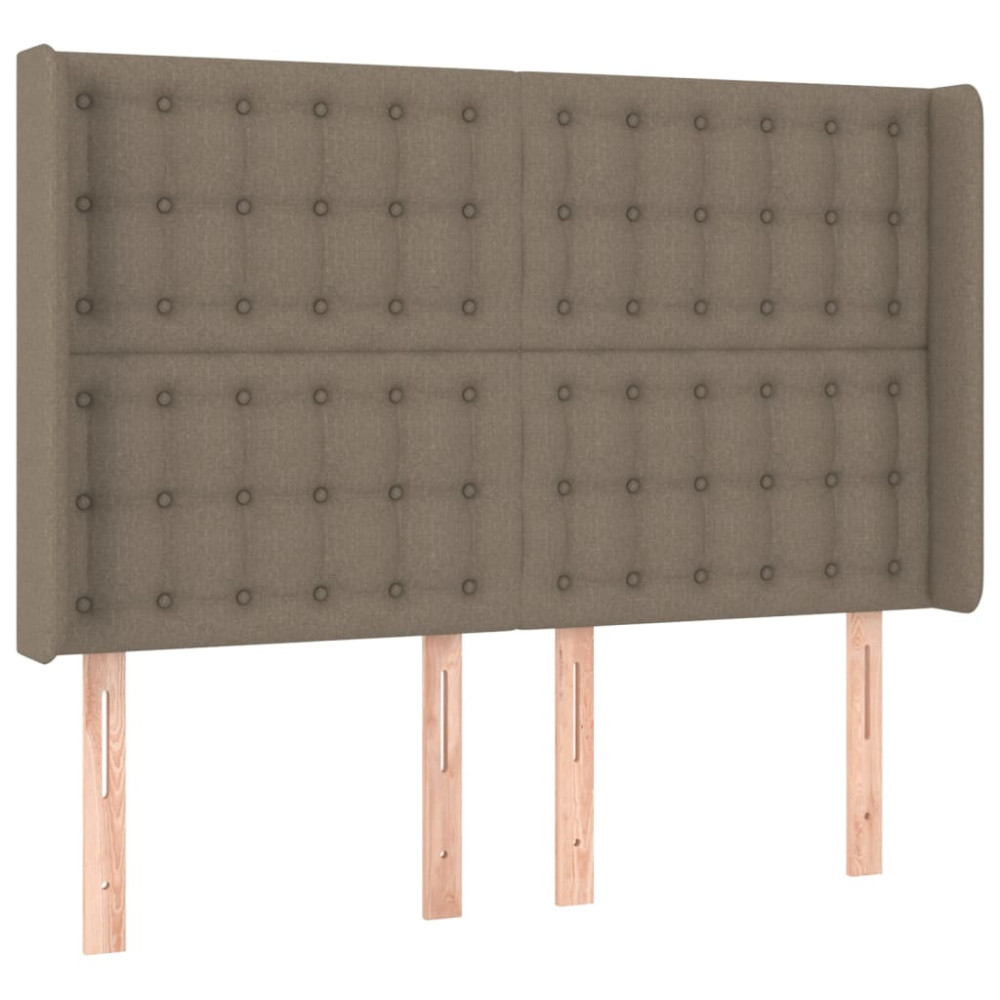 Produktbild för Ramsäng med madrass taupe 140x200 cm tyg