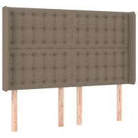 Produktbild för Ramsäng med madrass taupe 140x200 cm tyg