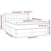 Produktbild för Ramsäng med madrass mörkgrå 140x200 cm tyg