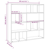 Produktbild för Bokhylla/rumsavdelare betonggrå 105x24x102 cm