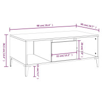 Produktbild för Soffbord brun ek 90x50x36,5 cm konstruerat trä