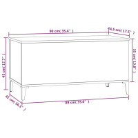 Produktbild för Soffbord svart 90x44,5x45 cm konstruerat trä