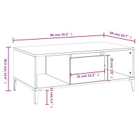 Produktbild för Soffbord rökfärgad ek 90x50x36,5 cm konstruerat trä