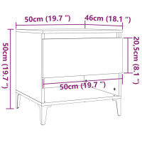 Produktbild för Sidobord 2 st brun ek 50x46x50 cm konstruerat trä