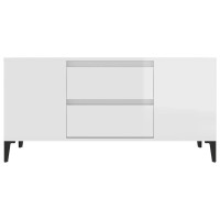 Produktbild för Tv-bänk vit högglans 102x44,5x50 cm konstruerat trä