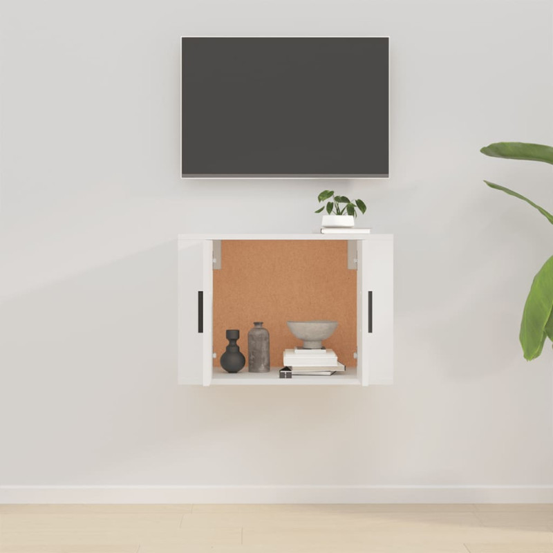 Produktbild för Väggmonterad tv-bänk vit 57x34,5x40 cm