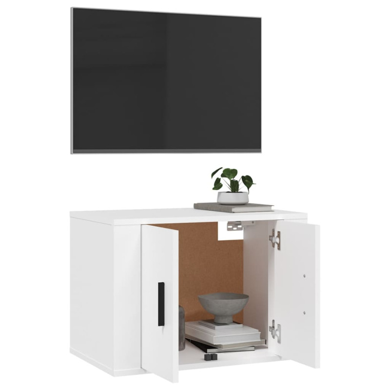 Produktbild för Väggmonterad tv-bänk vit 57x34,5x40 cm