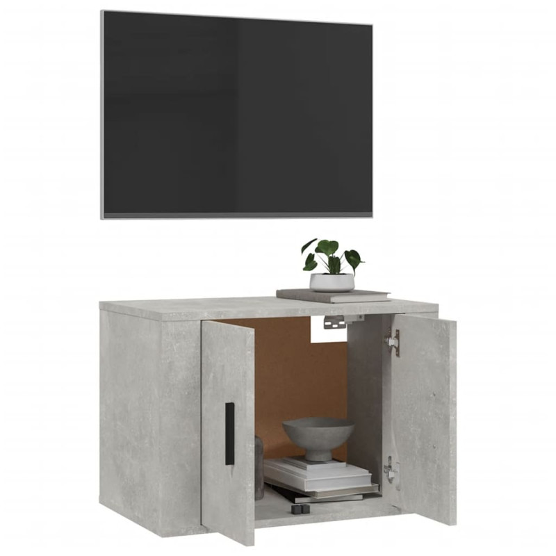 Produktbild för Väggmonterat tv-bänk betonggrå 57x34,5x40 cm