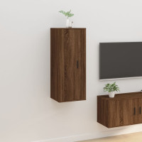 Miniatyr av produktbild för Väggmonterad tv-bänk brun ek 40x34,5x100 cm