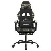 Produktbild för Gamingstol med fotstöd svart och kamouflage konstläder