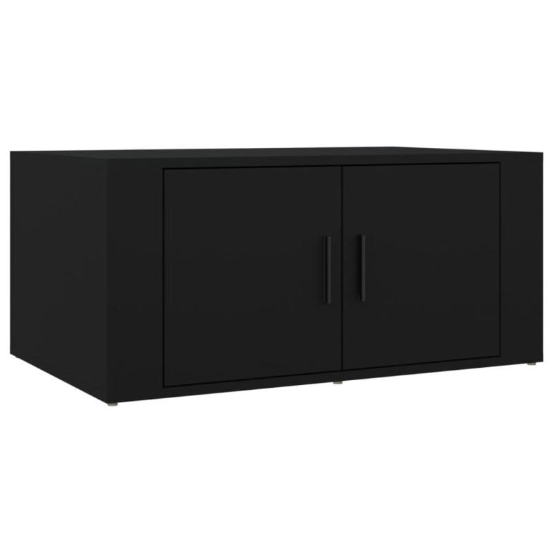 Produktbild för Soffbord svart 80x50x36 cm konstruerat trä