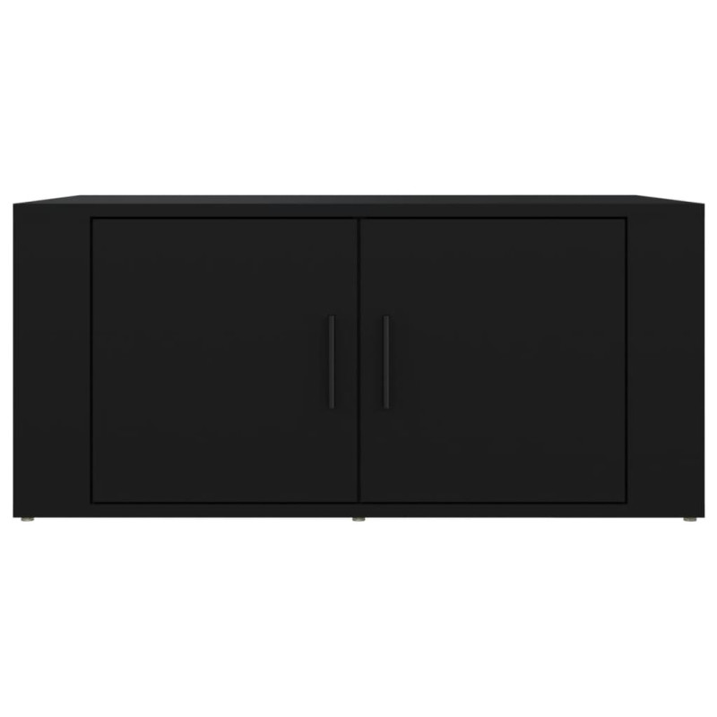 Produktbild för Soffbord svart 80x50x36 cm konstruerat trä