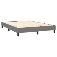 Produktbild för Ramsäng med madrass mörkgrå 140x200 cm tyg