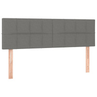 Produktbild för Ramsäng med madrass mörkgrå 140x200 cm tyg