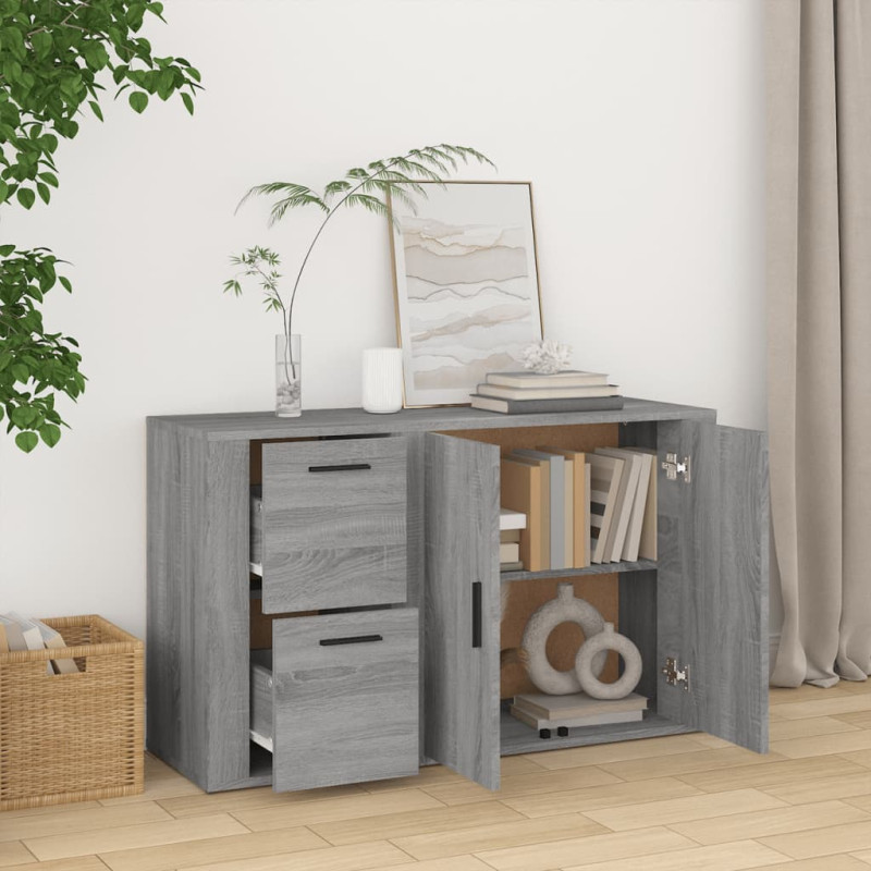 Produktbild för Skåp grå sonoma 100x33x59,5 cm konstruerat trä