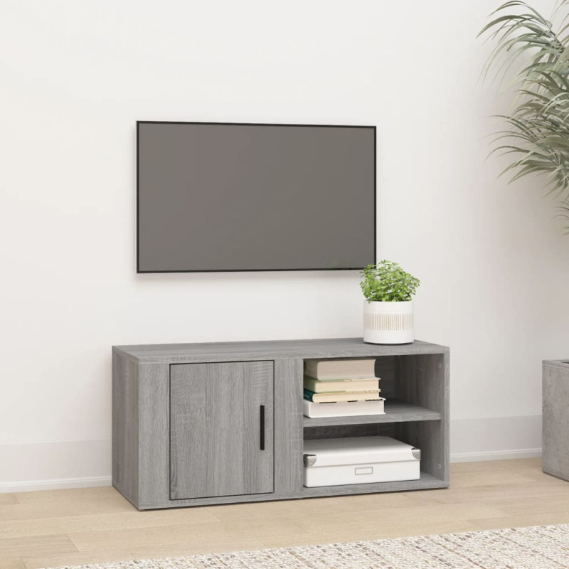 Produktbild för TV-skåp grå sonoma 80x31,5x36 cm konstruerat trä