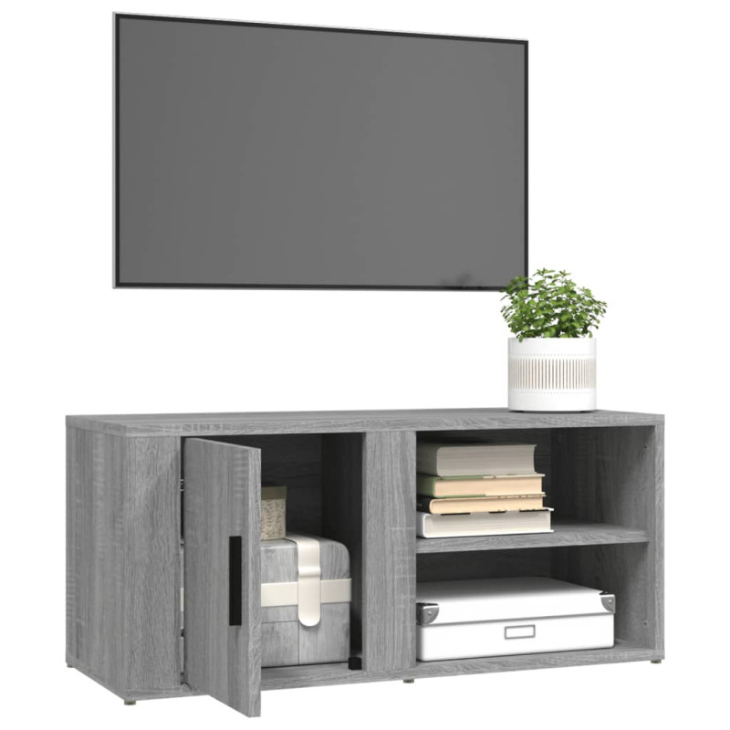 Produktbild för TV-skåp grå sonoma 80x31,5x36 cm konstruerat trä
