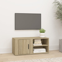 Miniatyr av produktbild för TV-skåp sonoma-ek 80x31,5x36 cm konstruerat trä