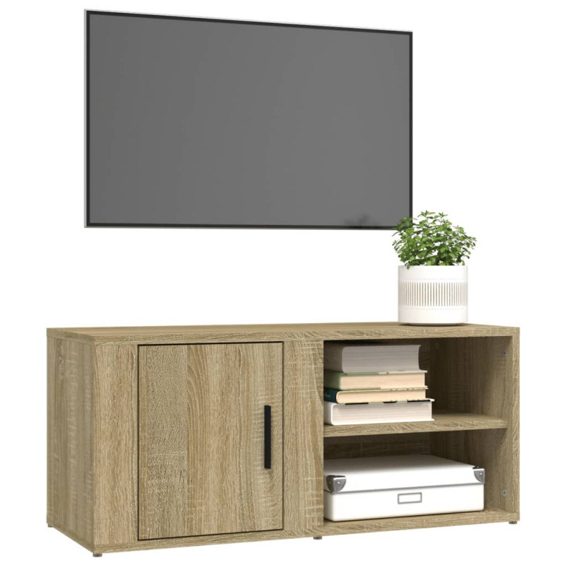 Produktbild för TV-skåp sonoma-ek 80x31,5x36 cm konstruerat trä