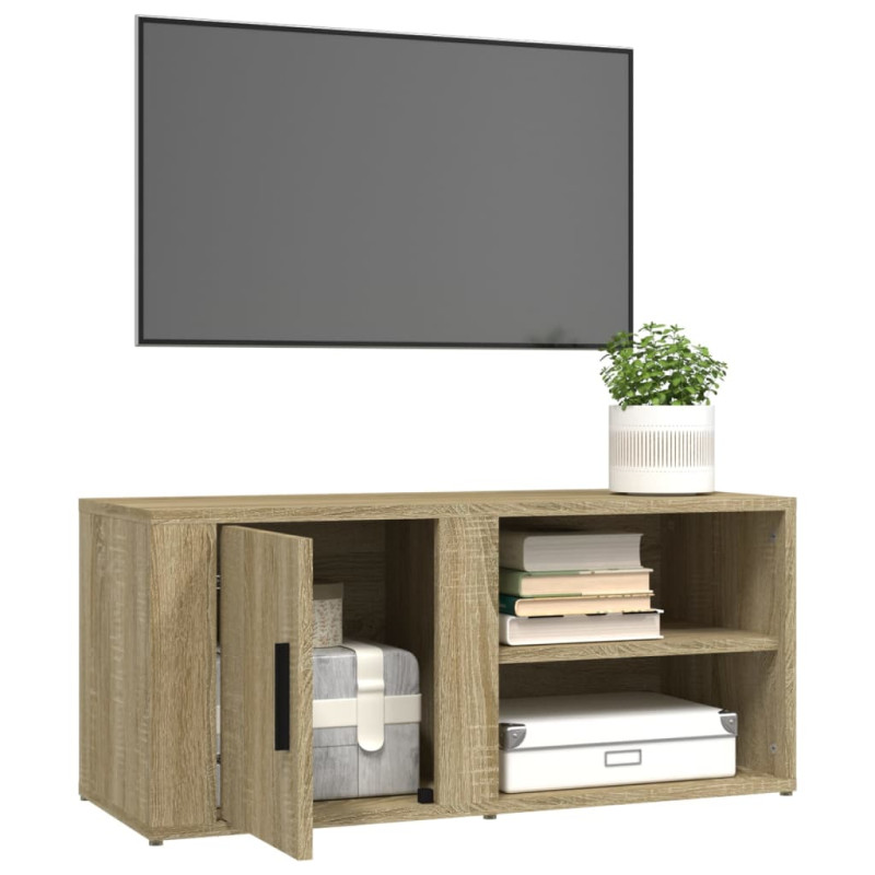 Produktbild för TV-skåp sonoma-ek 80x31,5x36 cm konstruerat trä
