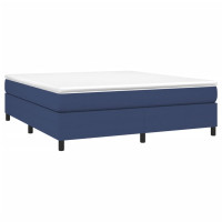 Produktbild för Ramsäng med madrass blå 160x200 cm tyg