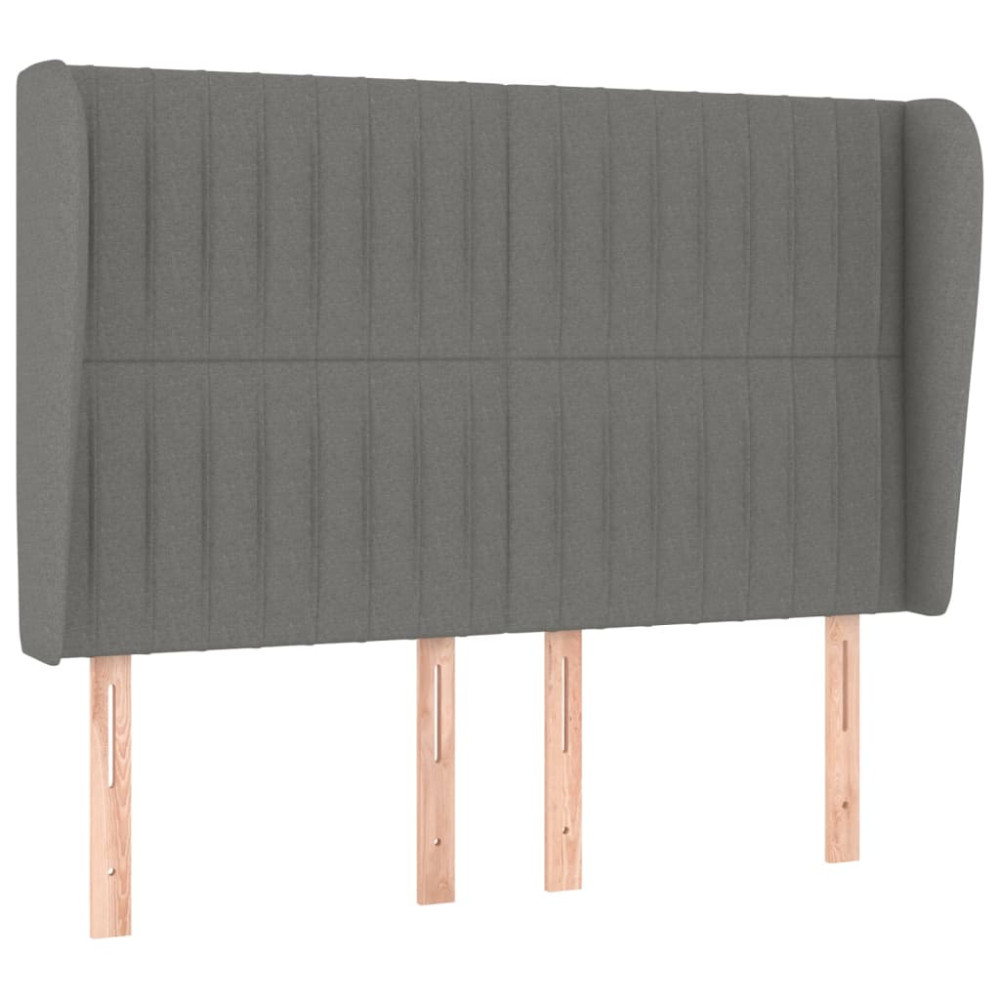 Produktbild för Ramsäng med madrass mörkgrå 140x200 cm tyg