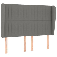 Produktbild för Ramsäng med madrass mörkgrå 140x200 cm tyg