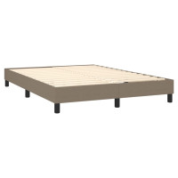 Produktbild för Ramsäng med madrass taupe 140x200 cm tyg