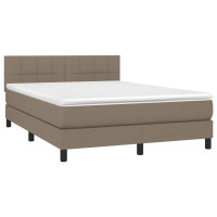 Produktbild för Ramsäng med madrass taupe 140x200 cm tyg