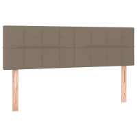 Produktbild för Ramsäng med madrass taupe 140x200 cm tyg