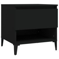 Produktbild för Sängbord svart 50x46x50 cm konstruerat trä